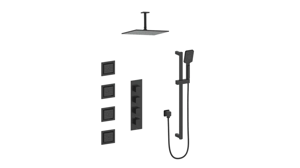 NIVEAU 3/4" HIGH-FLOW TH SHOWER KIT WITH BODY JETS AND 6" CEILING ARM N/A - Plumbing Market
