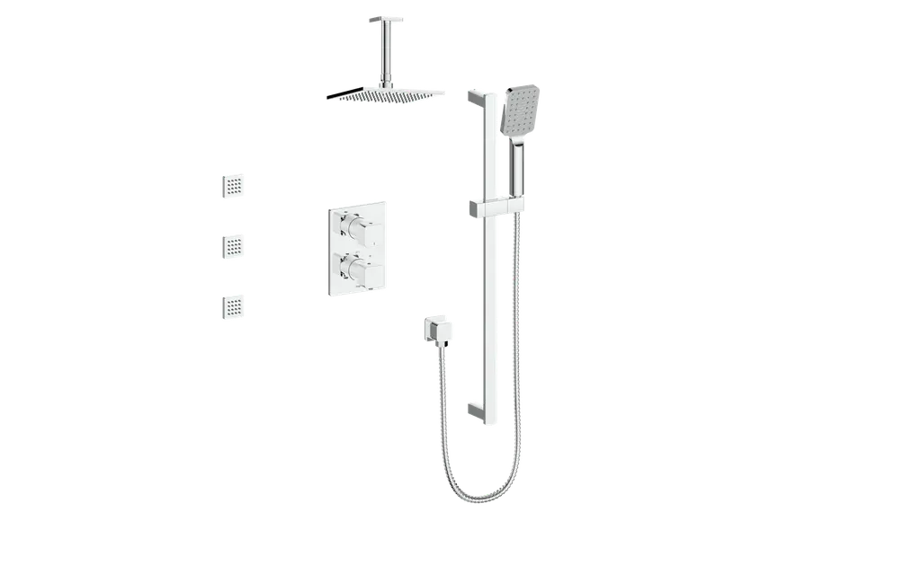 NIVEAU 3-WAY TH SHOWER KIT WITH BODY JETS WITH 6" CEILING ARM N/A - Plumbing Market