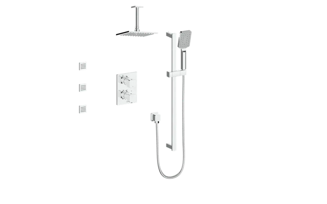 NIVEAU 3-WAY TH SHOWER KIT WITH BODY JETS WITH 6" CEILING ARM N/A - Plumbing Market