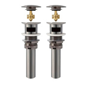 Stylish Pop-Up Bathroom Sink Drains Set with Overflow Brushed Nickel D-701B2