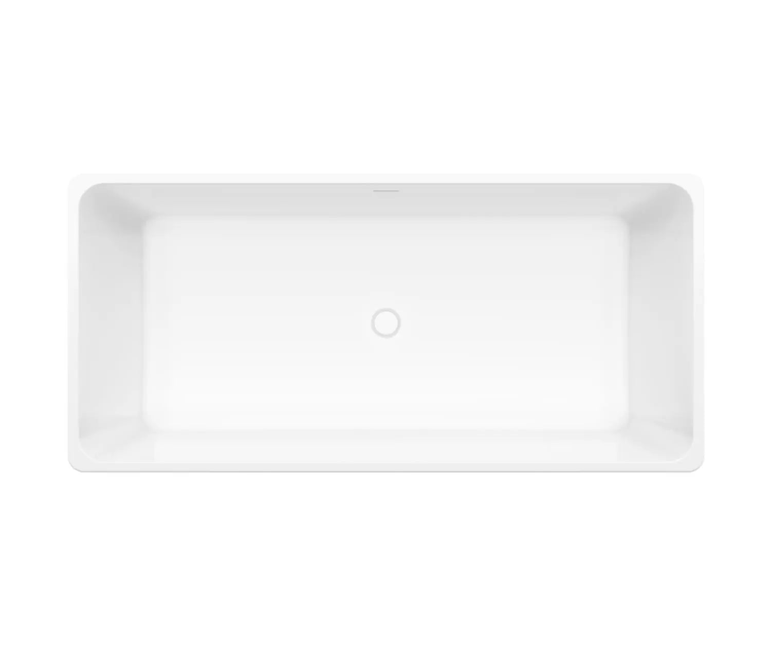 Nakuru 67 x 31 Acrylic Freestanding Rectangular Center Drain Bathtub in White - Plumbing Market