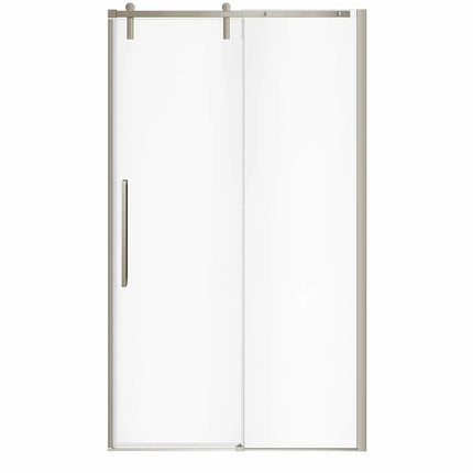 Nebula 44 ½-46 ½ x 78 ¾ in. 8mm Sliding Shower Door for Alcove Installation with Clear glass in Brushed Nickel - Plumbing Market