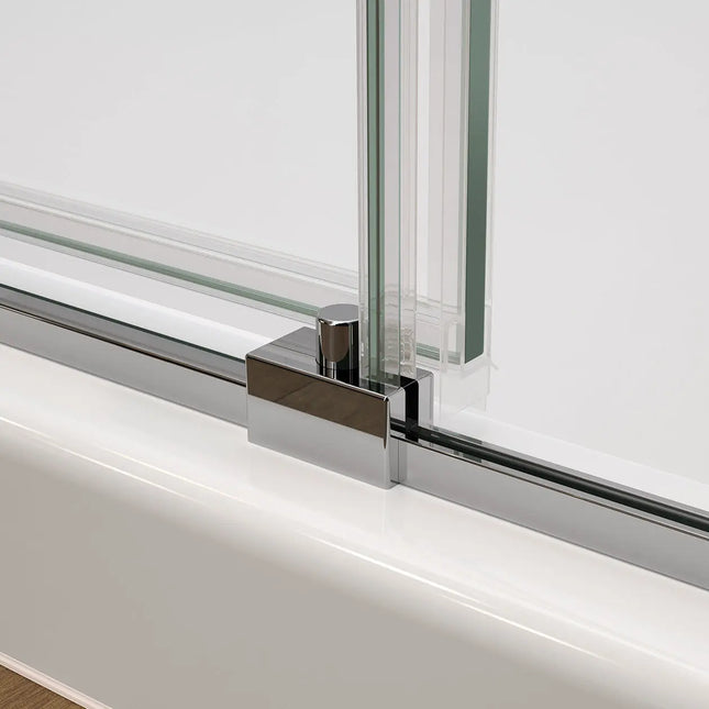 Nebula 44 ½-46 ½ x 78 ¾ in. 8mm Sliding Shower Door for Alcove Installation with Clear glass in Chrome - Plumbing Market