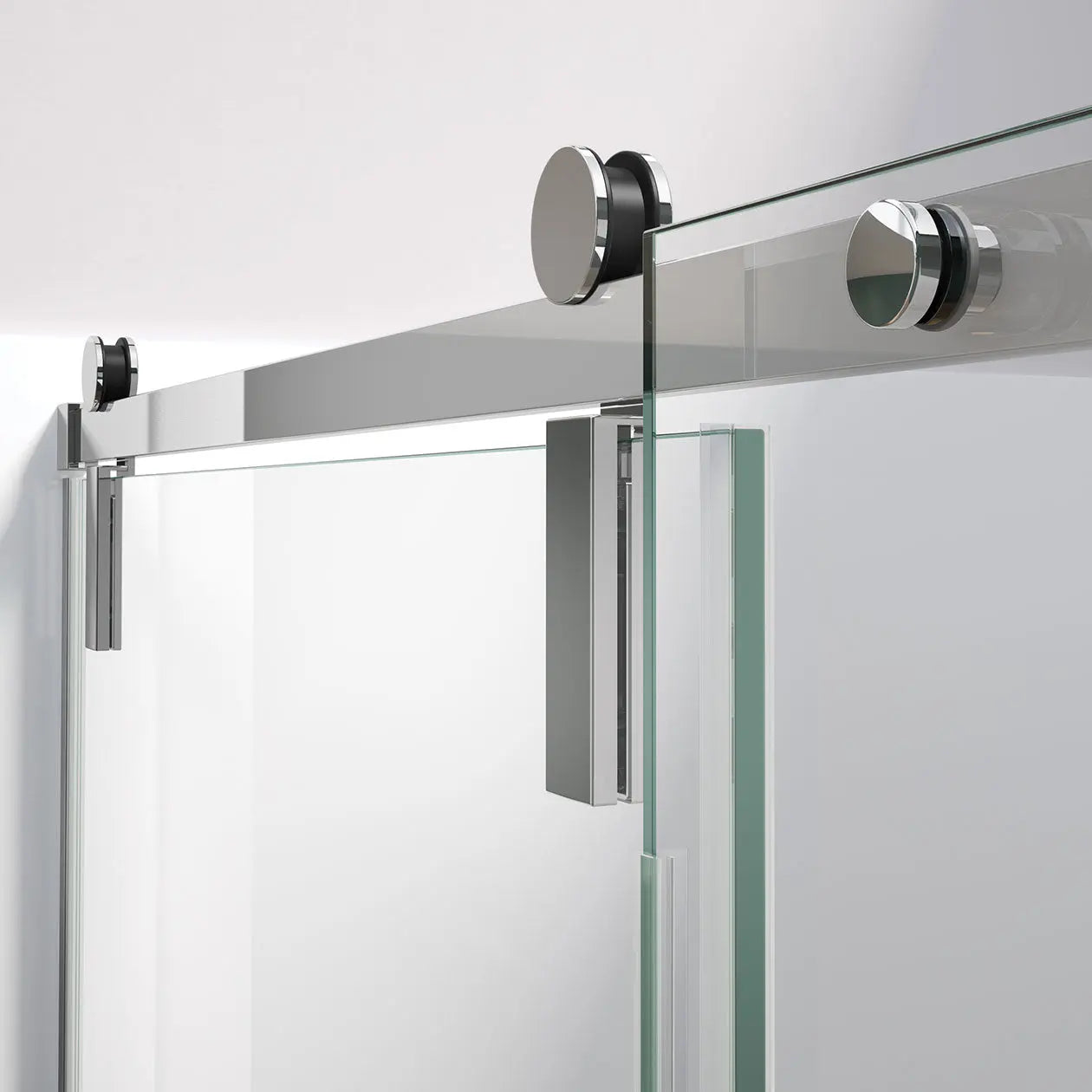 Nebula 44 ½-46 ½ x 78 ¾ in. 8mm Sliding Shower Door for Alcove Installation with Clear glass in Chrome - Plumbing Market