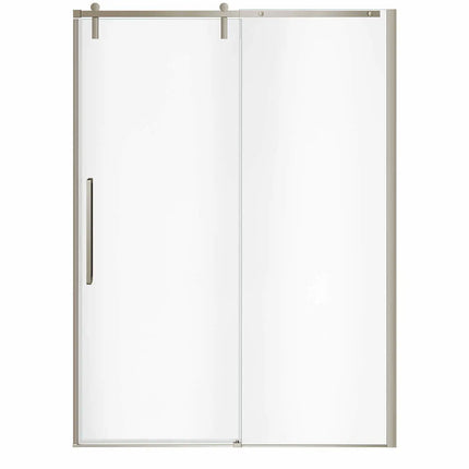 Nebula 56 ½-58 ½ x 78 ¾ in. 8mm Sliding Shower Door for Alcove Installation with Clear glass in Brushed Nickel - Plumbing Market