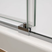 Nebula 56 ½-58 ½ x 78 ¾ in. 8mm Sliding Shower Door for Alcove Installation with Clear glass in Chrome - Plumbing Market