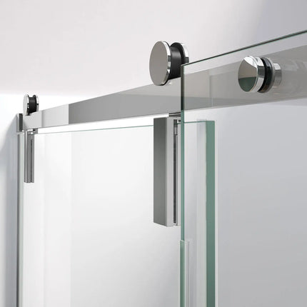 Nebula 56 ½-58 ½ x 78 ¾ in. 8mm Sliding Shower Door for Alcove Installation with Clear glass in Chrome - Plumbing Market