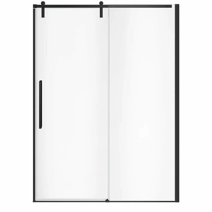 Nebula 56 ½-58 ½ x 78 ¾ in. 8mm Sliding Shower Door for Alcove Installation with Clear glass in Matte Black - Plumbing Market