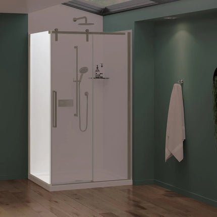 Nebula Return Panel for 36 in. Base with Clear glass in Brushed Nickel - Plumbing Market