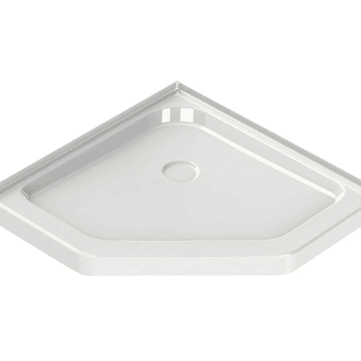Neo-Angle Base 40 3 in. 40 x 40 Acrylic Corner Left or Right Shower Base with Corner Drain in White - Plumbing Market