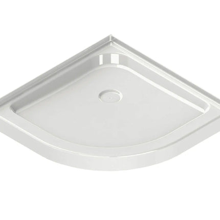 Neo-Round Base 32 3 in. 32 x 32 Acrylic Corner Left or Right Shower Base with Corner Drain in White - Plumbing Market