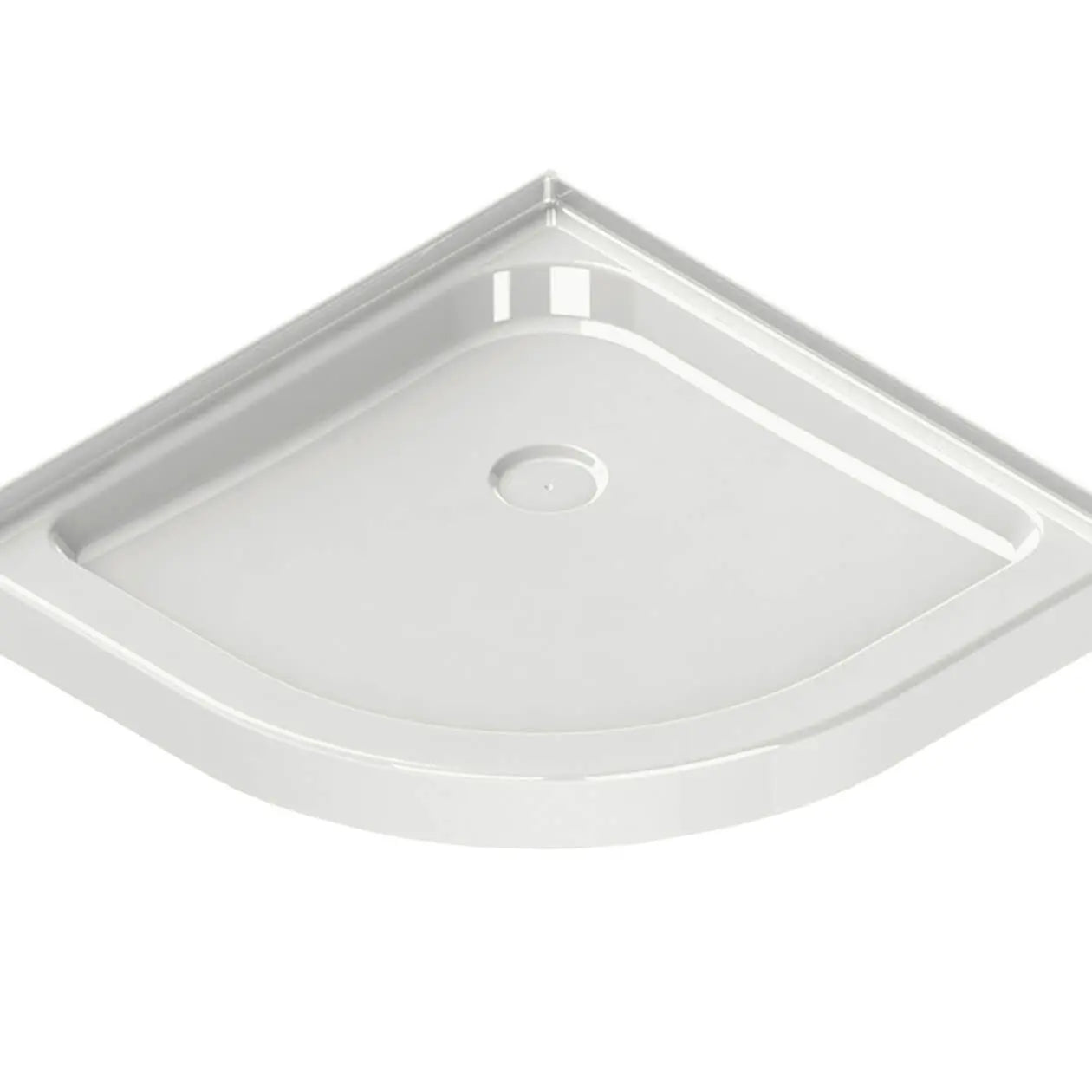 Neo-Round Base 40 3 in. 40 x 40 Acrylic Corner Left or Right Shower Base with Corner Drain in White - Plumbing Market