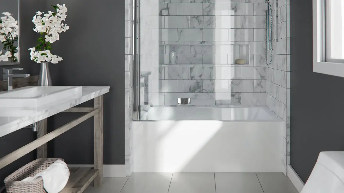 Neptune 6032 Albana With Integrated Skirt and Tiling Flange Right-Drain - Plumbing Market