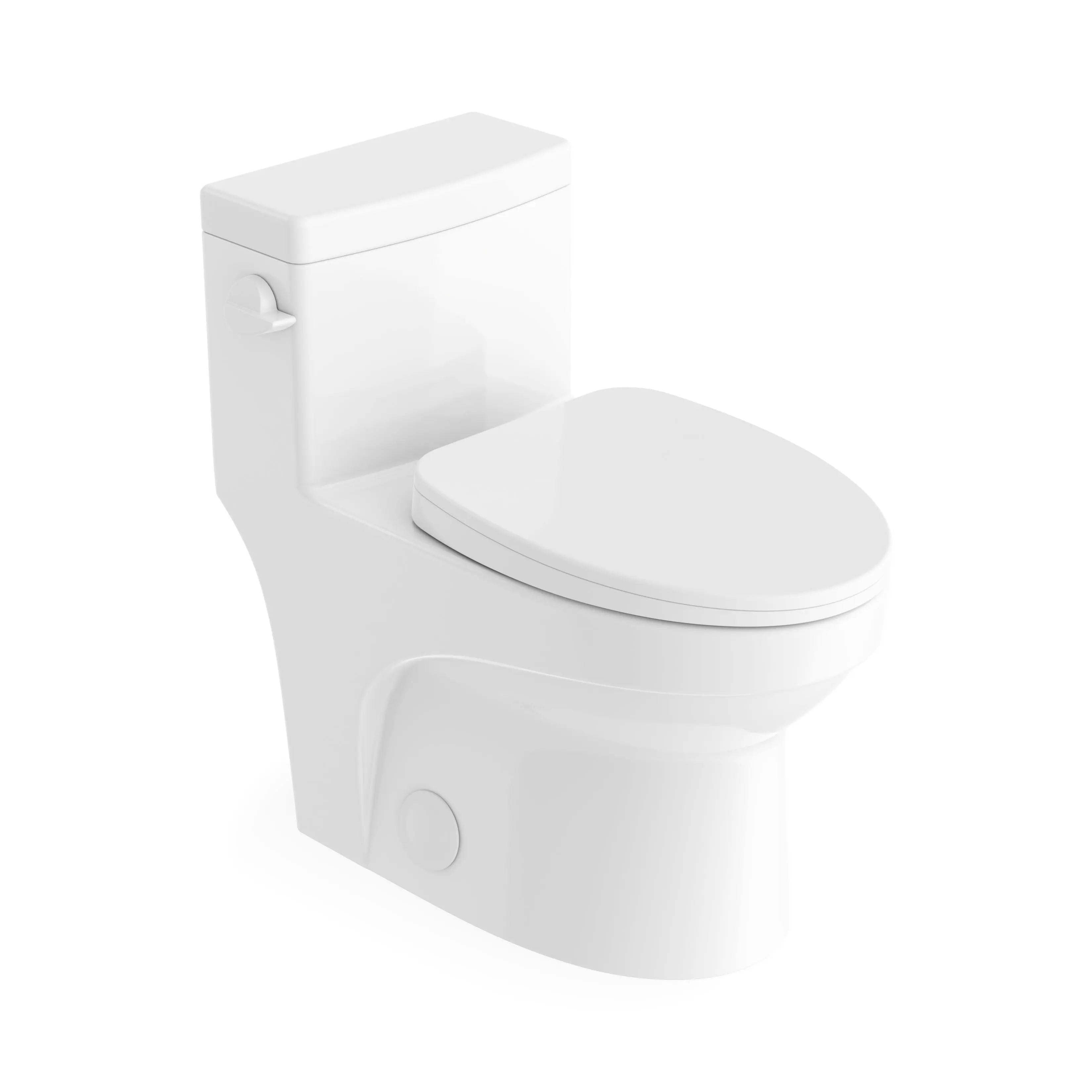 Neptune Adams 4.8L Side Flush One Piece ADA Elongated Toilet in White - Plumbing Market