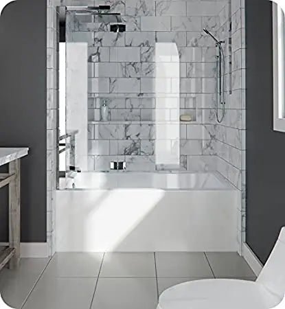 Neptune Albana 3266 IF AFR Acrylic Alcove Right-Hand Drain Bathtub in White - Plumbing Market