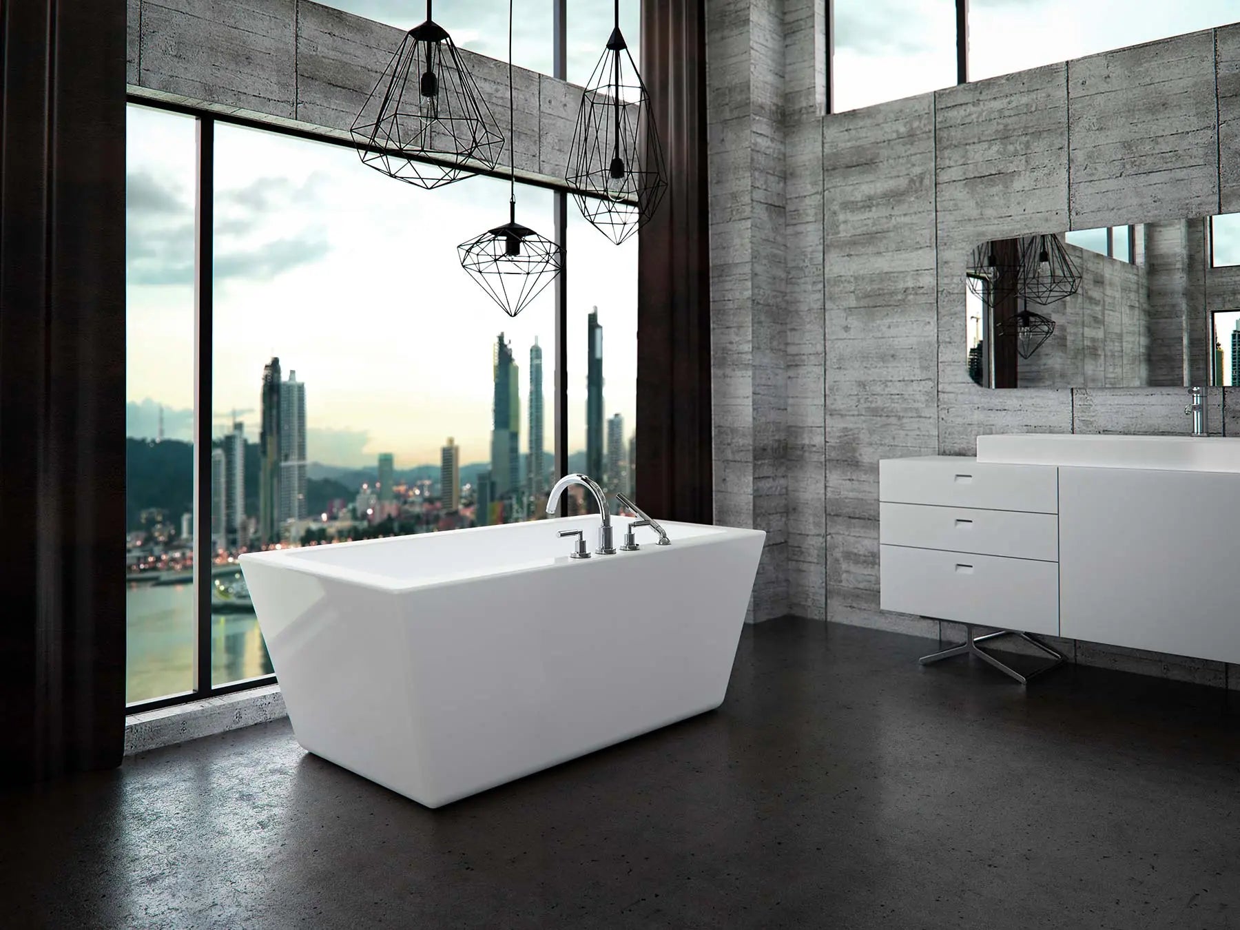 Neptune Amaze 32x66 freestanding rectangle tub - AZ3266F1R - Plumbing Market