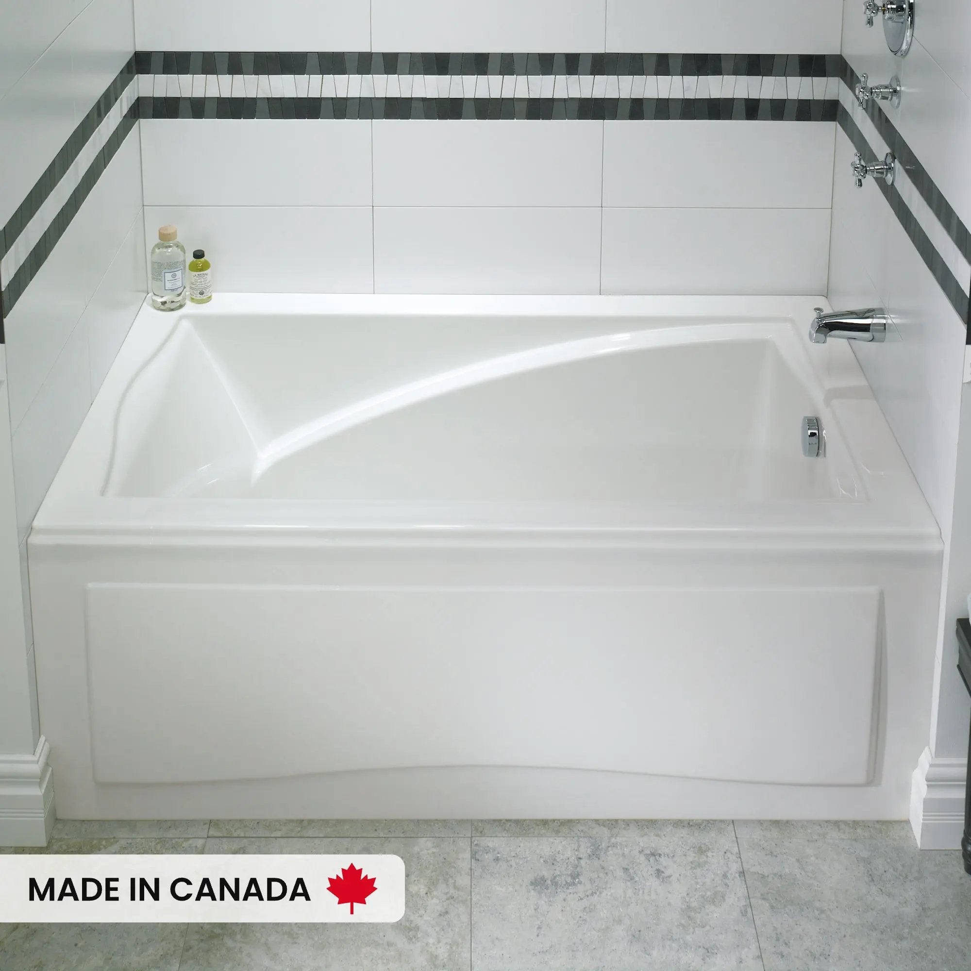 Neptune Delight 6032 IFS Acrylic Alcove Left Drain Bathtub in White - Plumbing Market