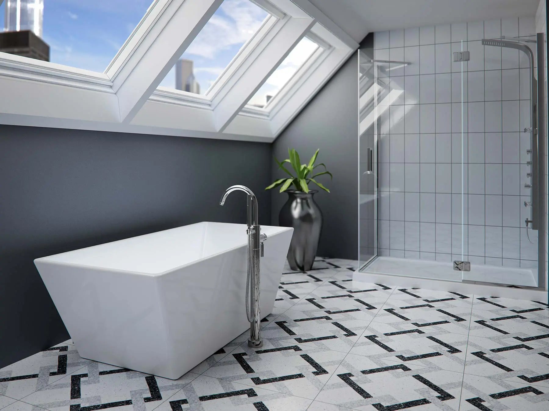 Neptune Prague 32x66 freestanding tub  - PRA3266F1 - Plumbing Market