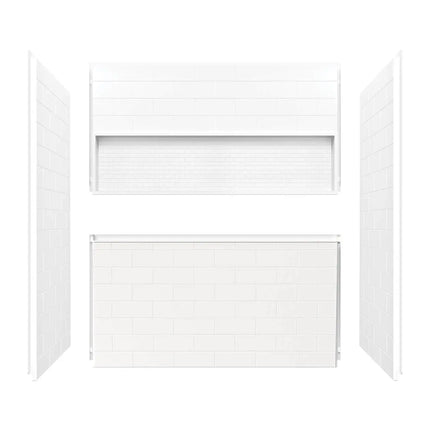 NexTile 6030 Direct-to-Stud Four-Piece Alcove Tub Wall Kit in White - Plumbing Market