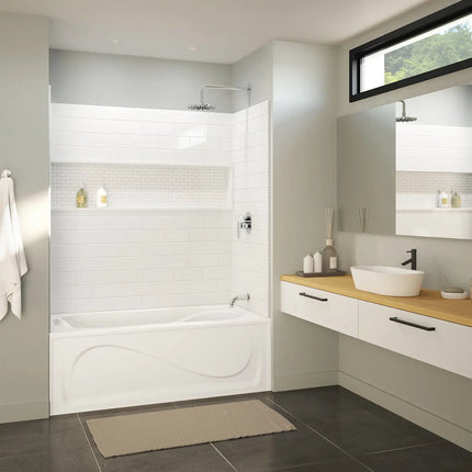 NexTile 6030 Direct-to-Stud Four-Piece Alcove Tub Wall Kit in White - Plumbing Market