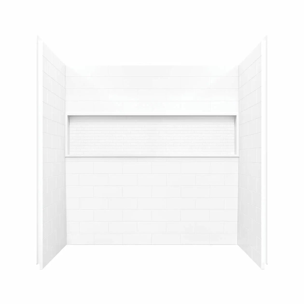 NexTile 6030 Direct-to-Stud Four-Piece Alcove Tub Wall Kit in White - Plumbing Market