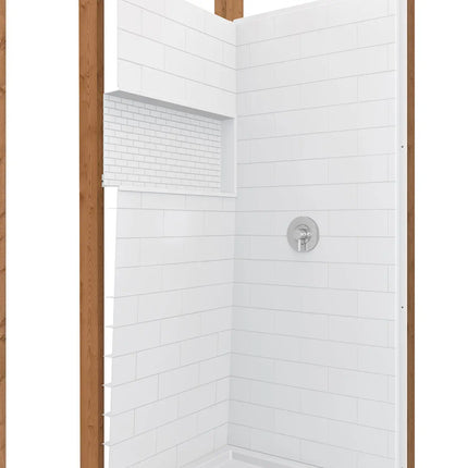 NexTile 6032 Direct-to-Stud Four-Piece Alcove Shower Wall Kit in White - Plumbing Market