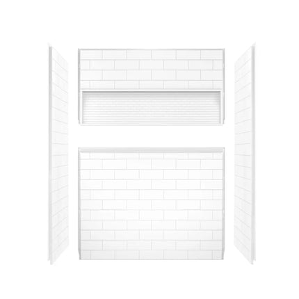 NexTile 6032 Direct-to-Stud Four-Piece Alcove Shower Wall Kit in White - Plumbing Market