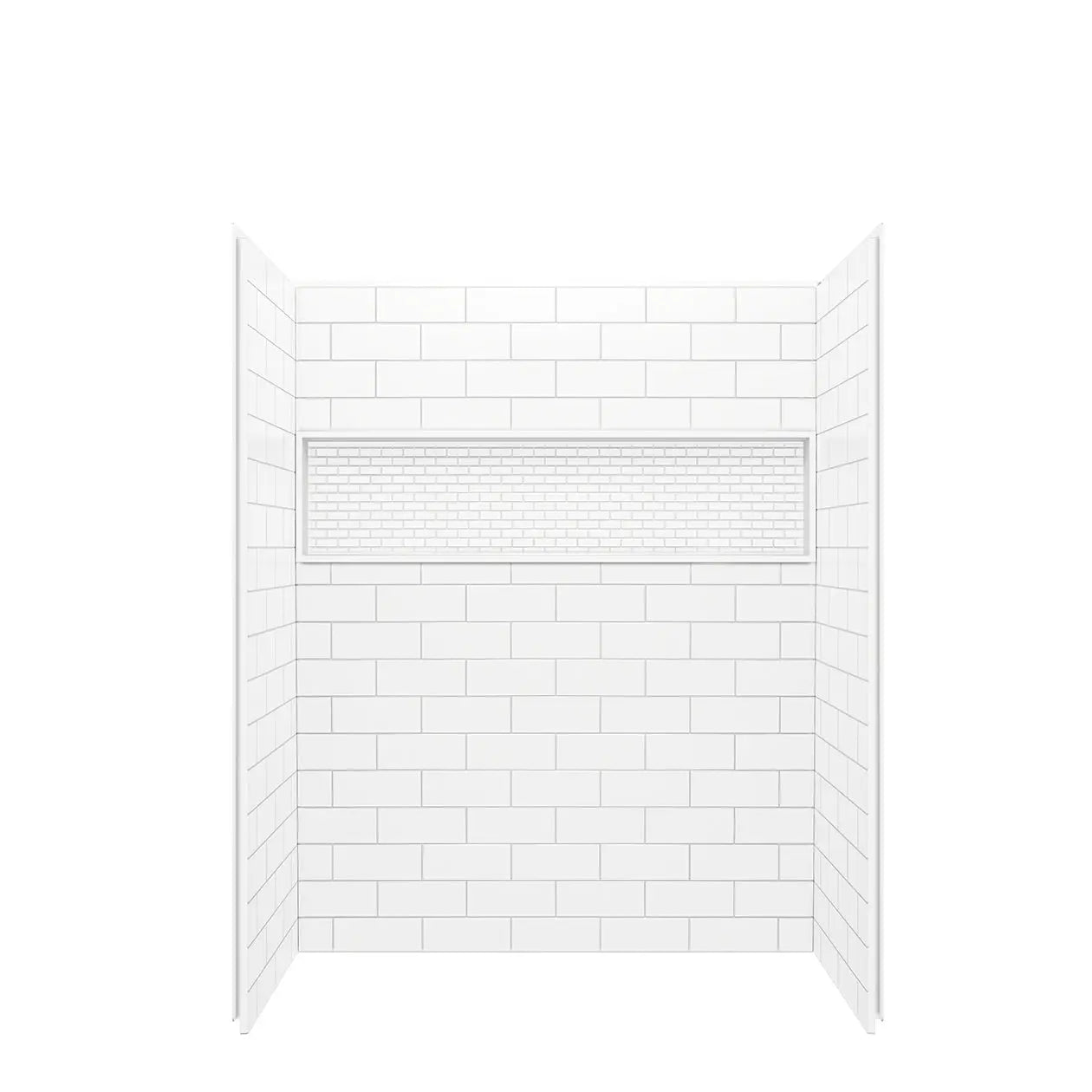 NexTile 6032 Direct-to-Stud Four-Piece Alcove Shower Wall Kit in White - Plumbing Market