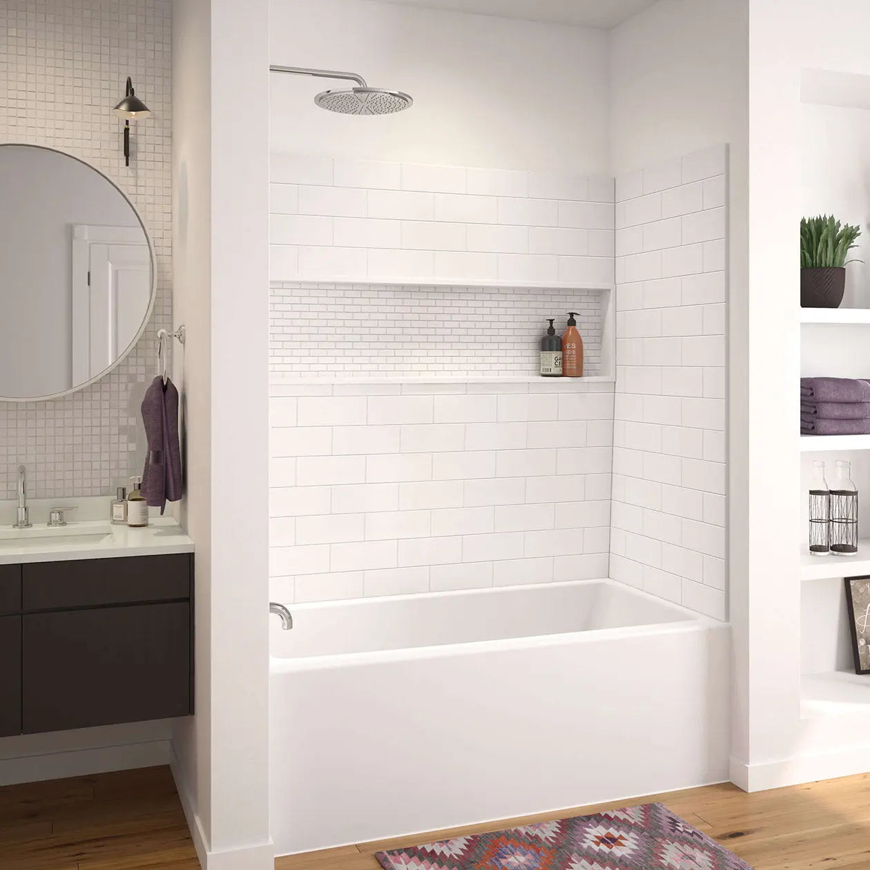Nomad 6030 AcrylX Alcove Left-Hand Drain Bathtub in White - Plumbing Market