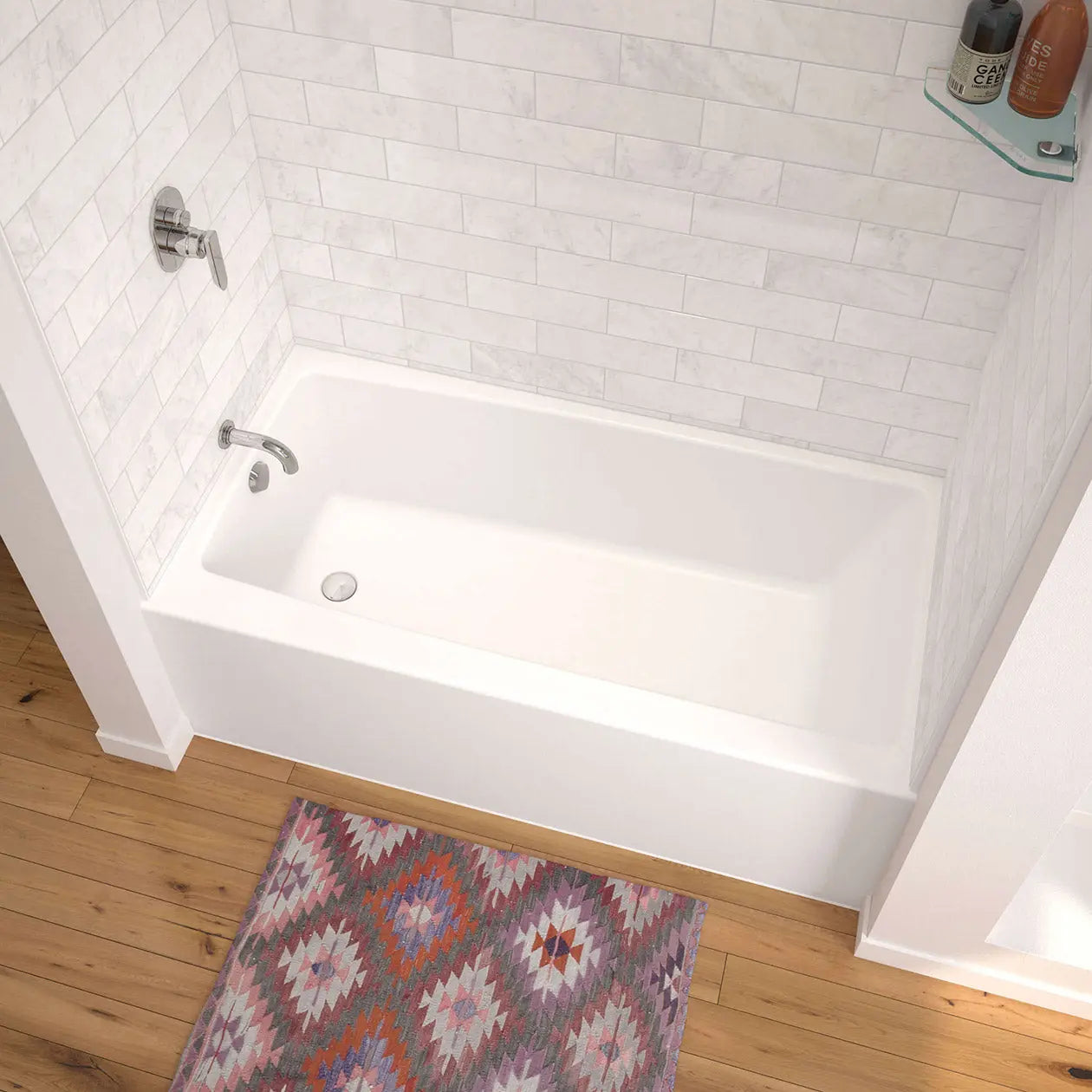 Nomad 6030 AcrylX Alcove Left-Hand Drain Bathtub in White - Plumbing Market