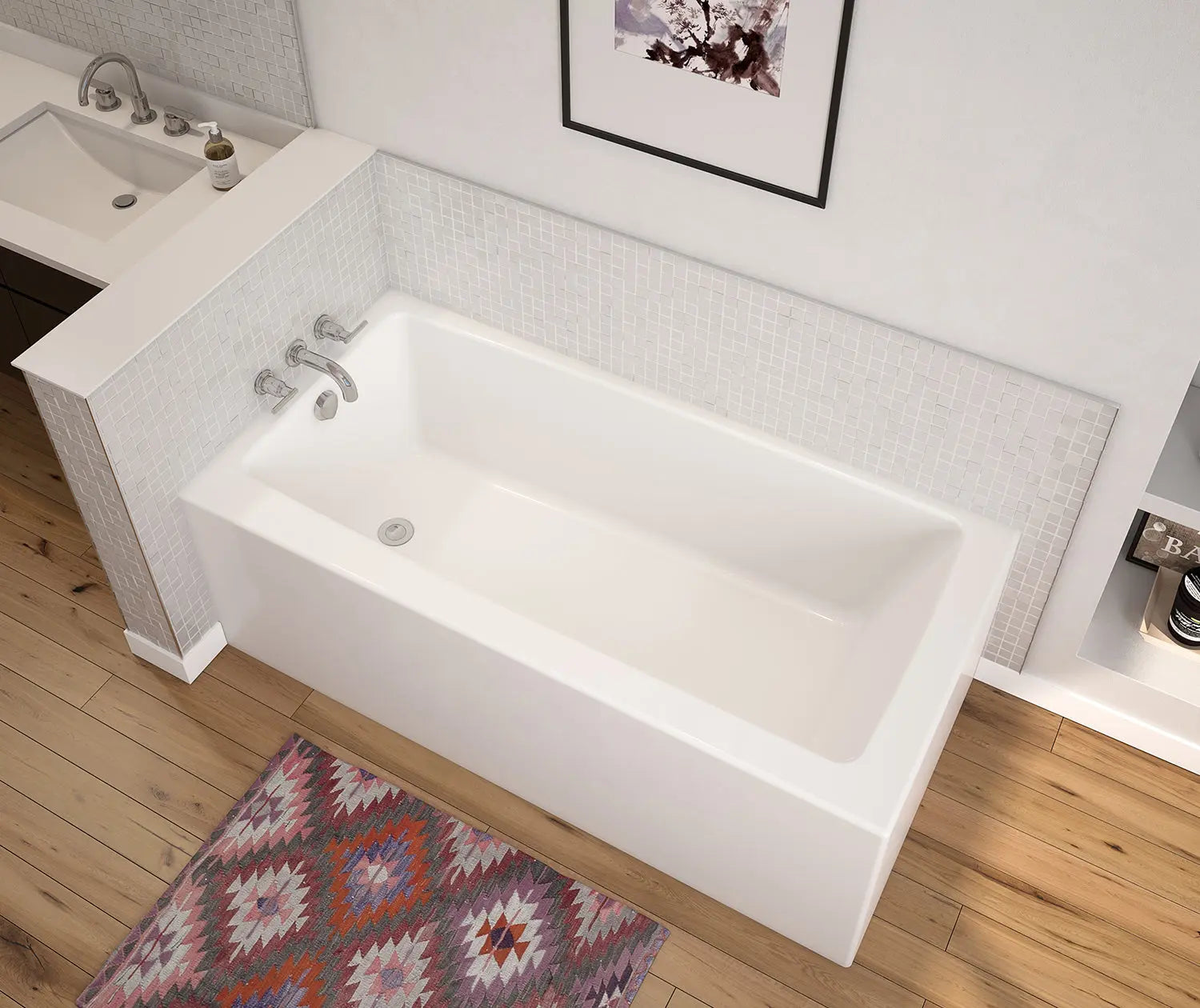 Nomad Corner 6030 AcrylX Corner Left-Hand Drain Bathtub in White - Plumbing Market