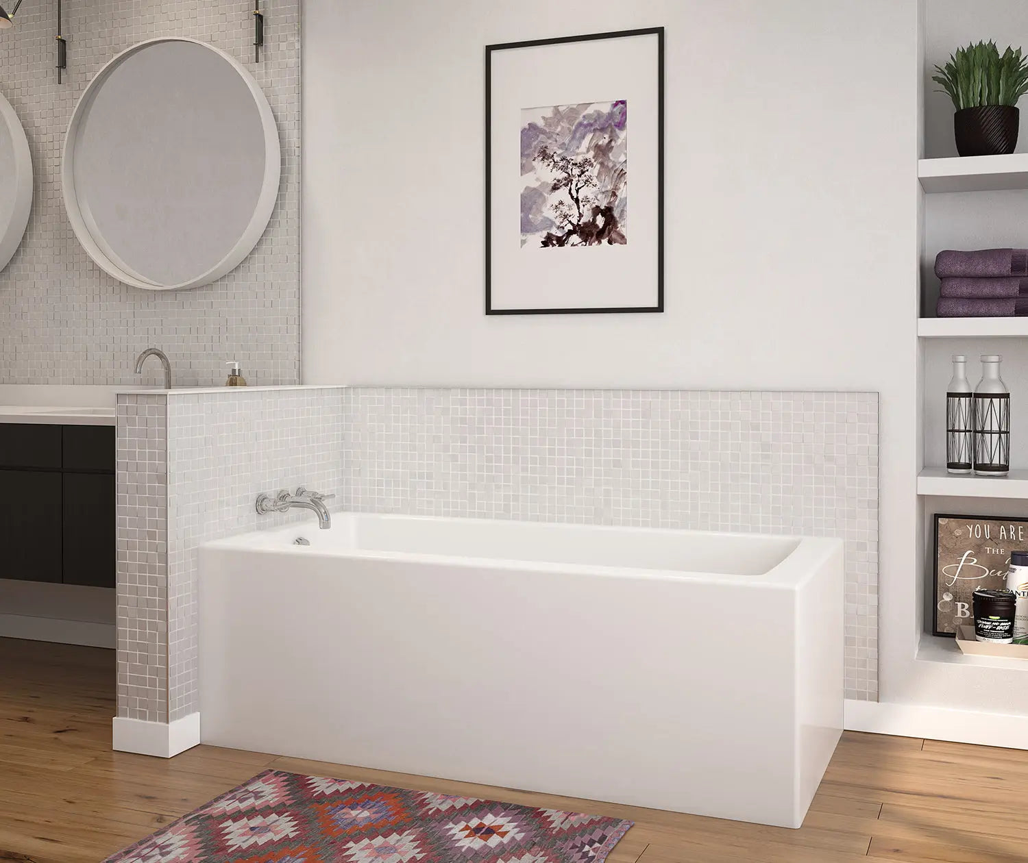 Nomad Corner 6030 AcrylX Corner Left-Hand Drain Bathtub in White - Plumbing Market