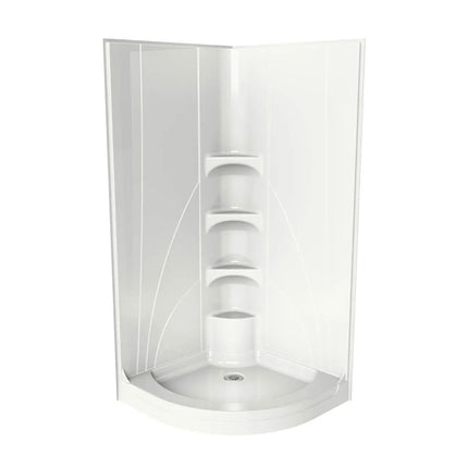 Novello II 37 x 37 Acrylic Corner Center Drain One-Piece Shower in White - Plumbing Market