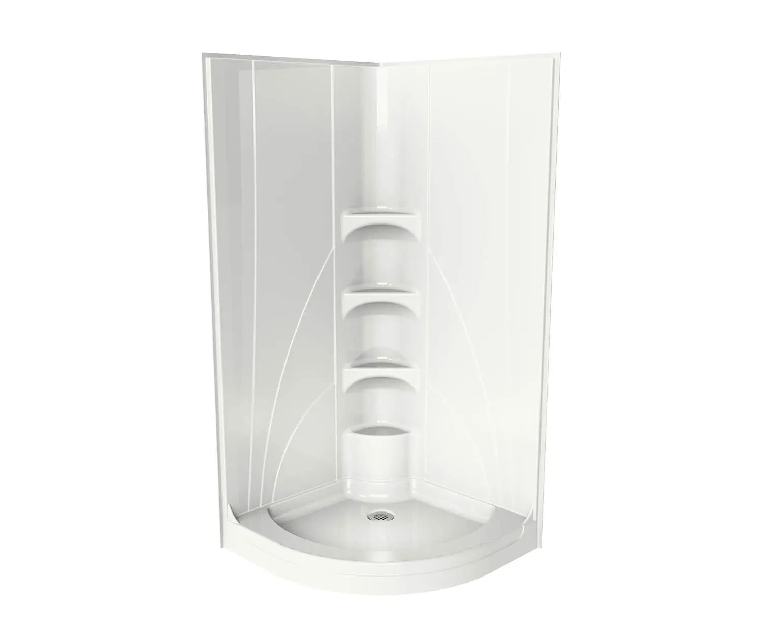 Novello II 37 x 37 Acrylic Corner Center Drain One-Piece Shower in White - Plumbing Market