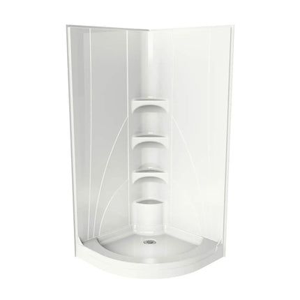 Novello II 37 x 37 Acrylic Corner Center Drain One-Piece Shower in White - Plumbing Market