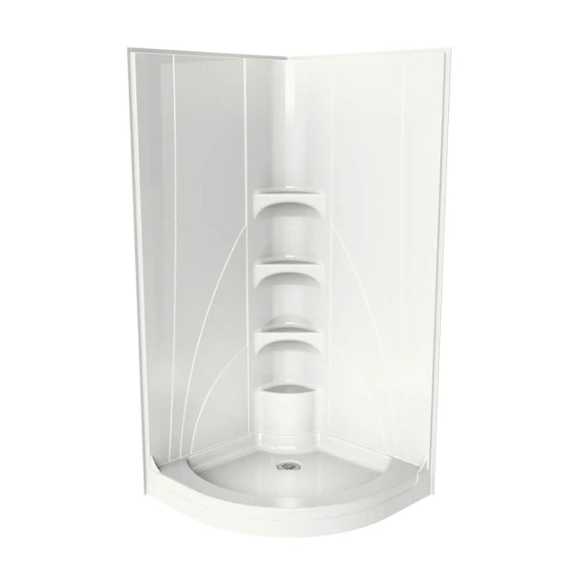 Novello II 37 x 37 Acrylic Corner Center Drain One-Piece Shower in White - Plumbing Market