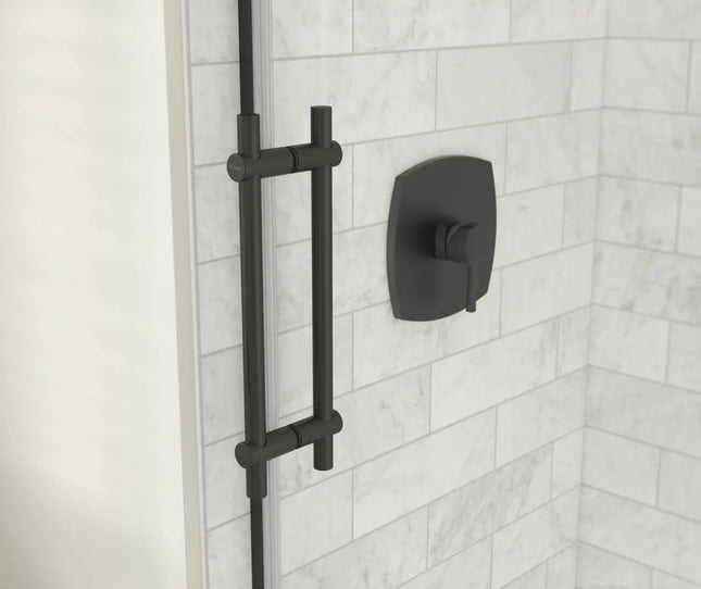 Odyssey SC 45-47 ½ x 78in. 8 mm Sliding Shower Door for Alcove Installation with Clear glass in Matte Black - Plumbing Market