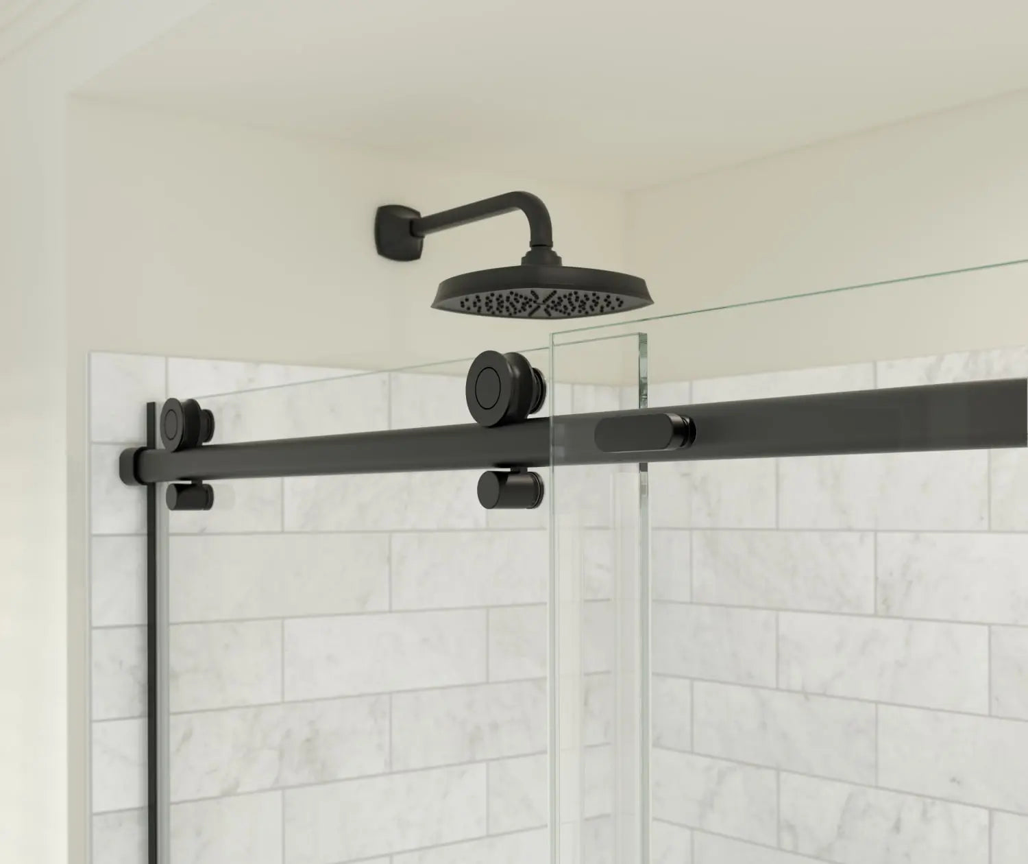 Odyssey SC 45-47 ½ x 78in. 8 mm Sliding Shower Door for Alcove Installation with Clear glass in Matte Black - Plumbing Market