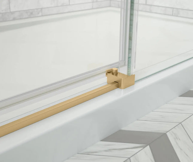 Odyssey SC 48" x 32" x 78" 8mm Sliding Shower Door for Corner Installation with Clear glass in Brushed Gold - Plumbing Market