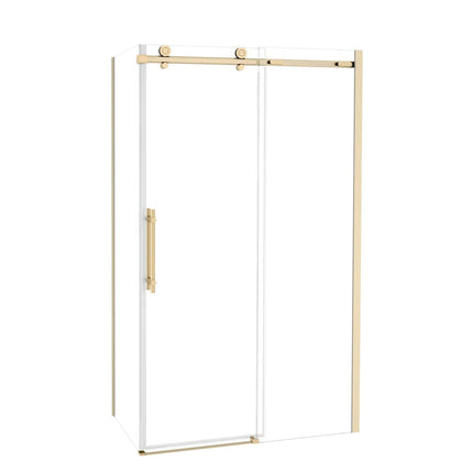 Odyssey SC 48" x 32" x 78" 8mm Sliding Shower Door for Corner Installation with Clear glass in Brushed Gold - Plumbing Market
