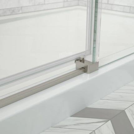 Odyssey SC 48" x 32" x 78" 8mm Sliding Shower Door for Corner Installation with Clear glass in Brushed Nickel - Plumbing Market