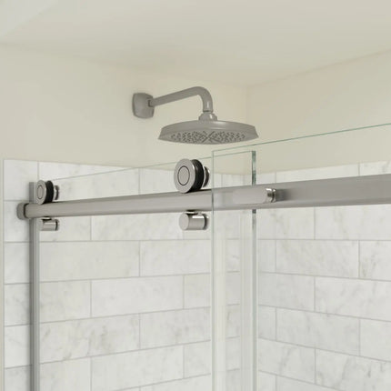 Odyssey SC 48" x 32" x 78" 8mm Sliding Shower Door for Corner Installation with Clear glass in Brushed Nickel - Plumbing Market