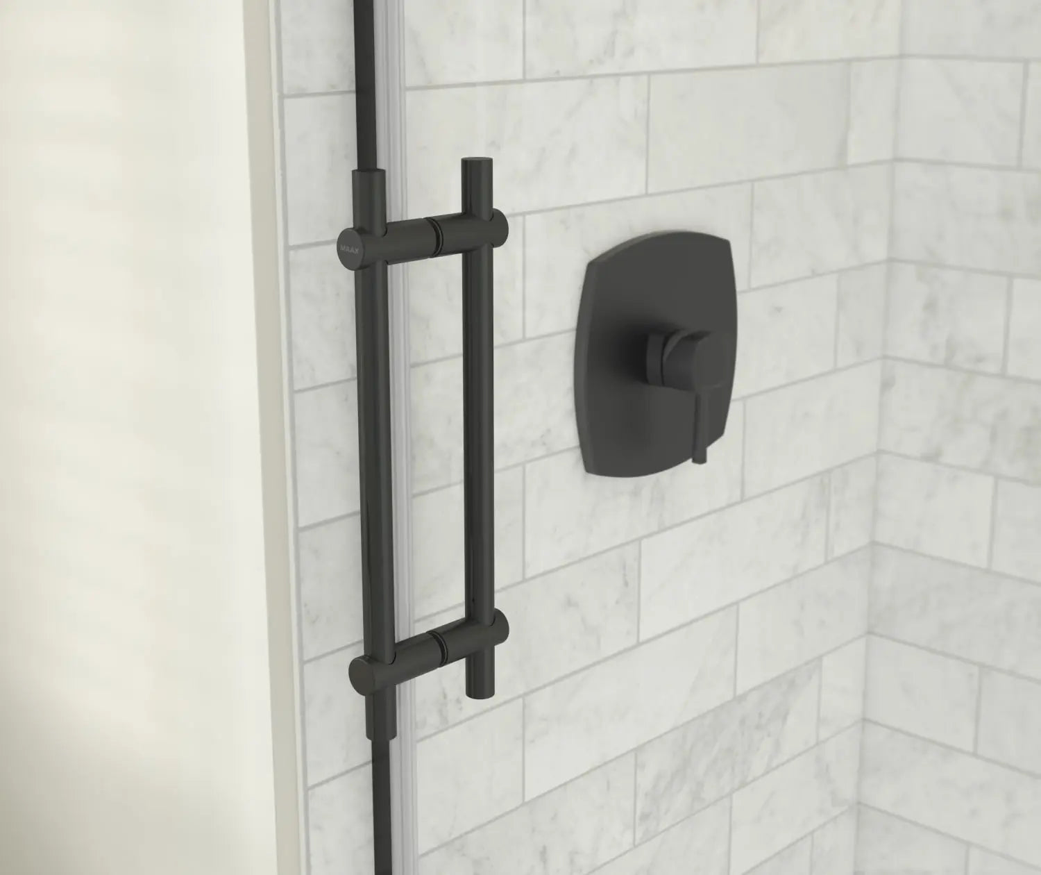 Odyssey SC 48" x 32" x 78" 8mm Sliding Shower Door for Corner Installation with Clear glass in Matte Black - Plumbing Market
