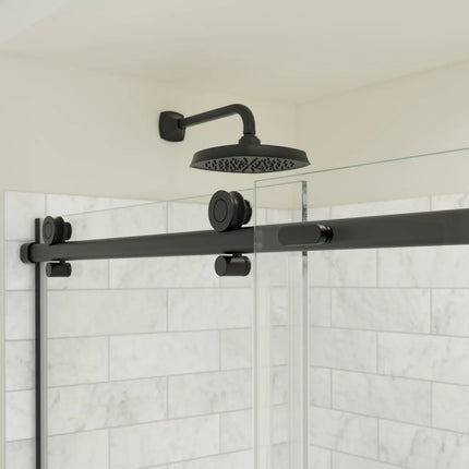 Odyssey SC 48" x 32" x 78" 8mm Sliding Shower Door for Corner Installation with Clear glass in Matte Black - Plumbing Market
