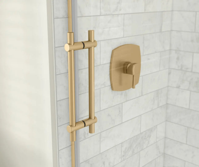Odyssey SC 57-59 ½ x 78in. 8 mm Sliding Shower Door for Alcove Installation with Clear glass in Brushed Gold - Plumbing Market