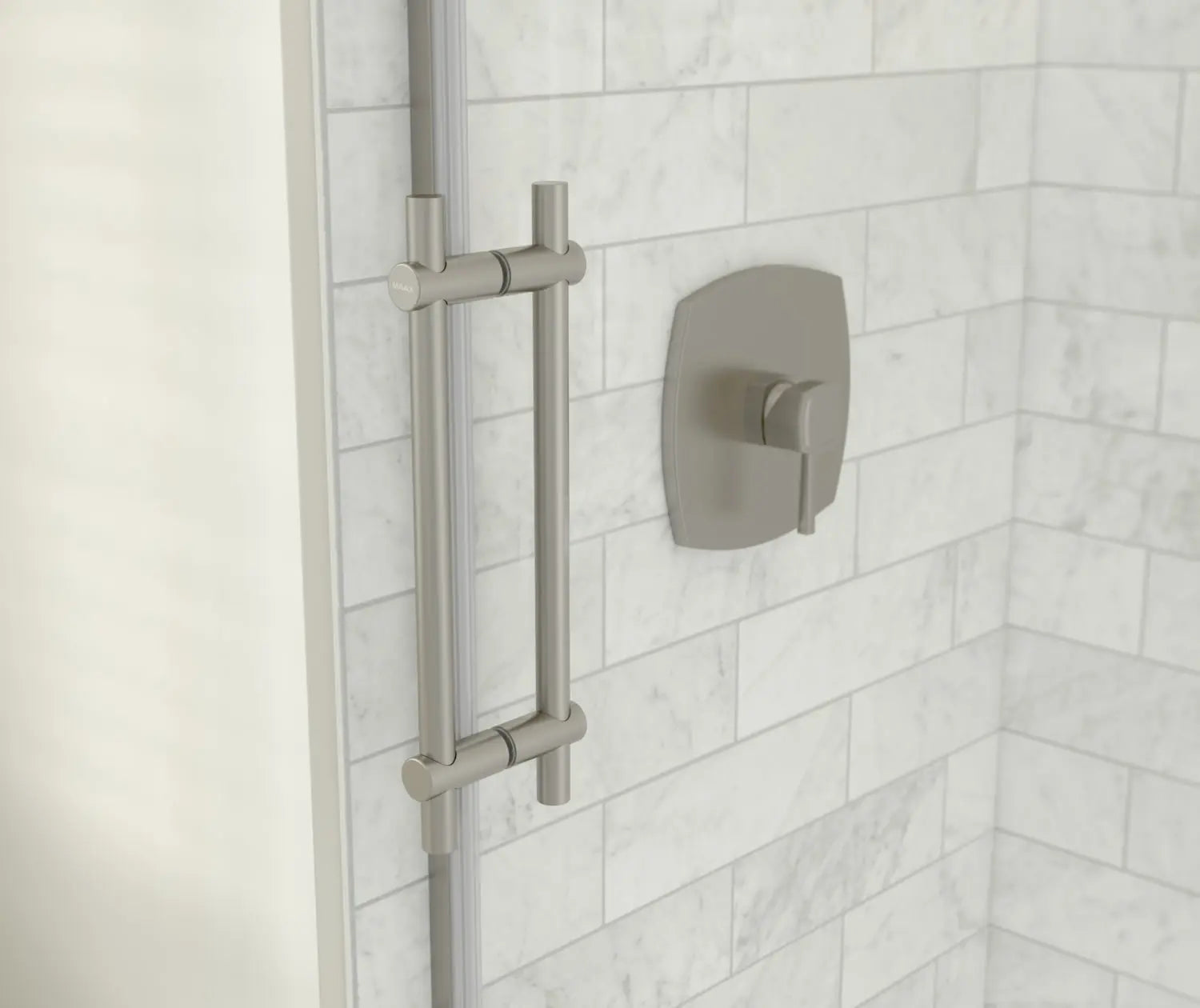 Odyssey SC 60" x 32" x 78" 8mm Sliding Shower Door for Corner Installation with Clear glass in Brushed Nickel - Plumbing Market