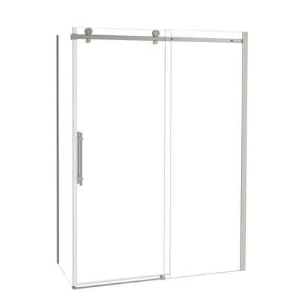 Odyssey SC 60" x 32" x 78" 8mm Sliding Shower Door for Corner Installation with Clear glass in Brushed Nickel - Plumbing Market