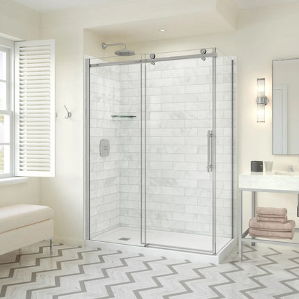 Odyssey SC 60" x 32" x 78" 8mm Sliding Shower Door for Corner Installation with Clear glass in Chrome - Plumbing Market