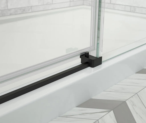 Odyssey SC 60" x 32" x 78" 8mm Sliding Shower Door for Corner Installation with Clear glass in Matte Black - Plumbing Market