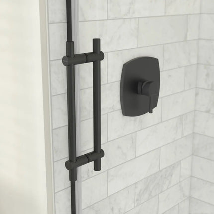 Odyssey SC 60" x 32" x 78" 8mm Sliding Shower Door for Corner Installation with Clear glass in Matte Black - Plumbing Market